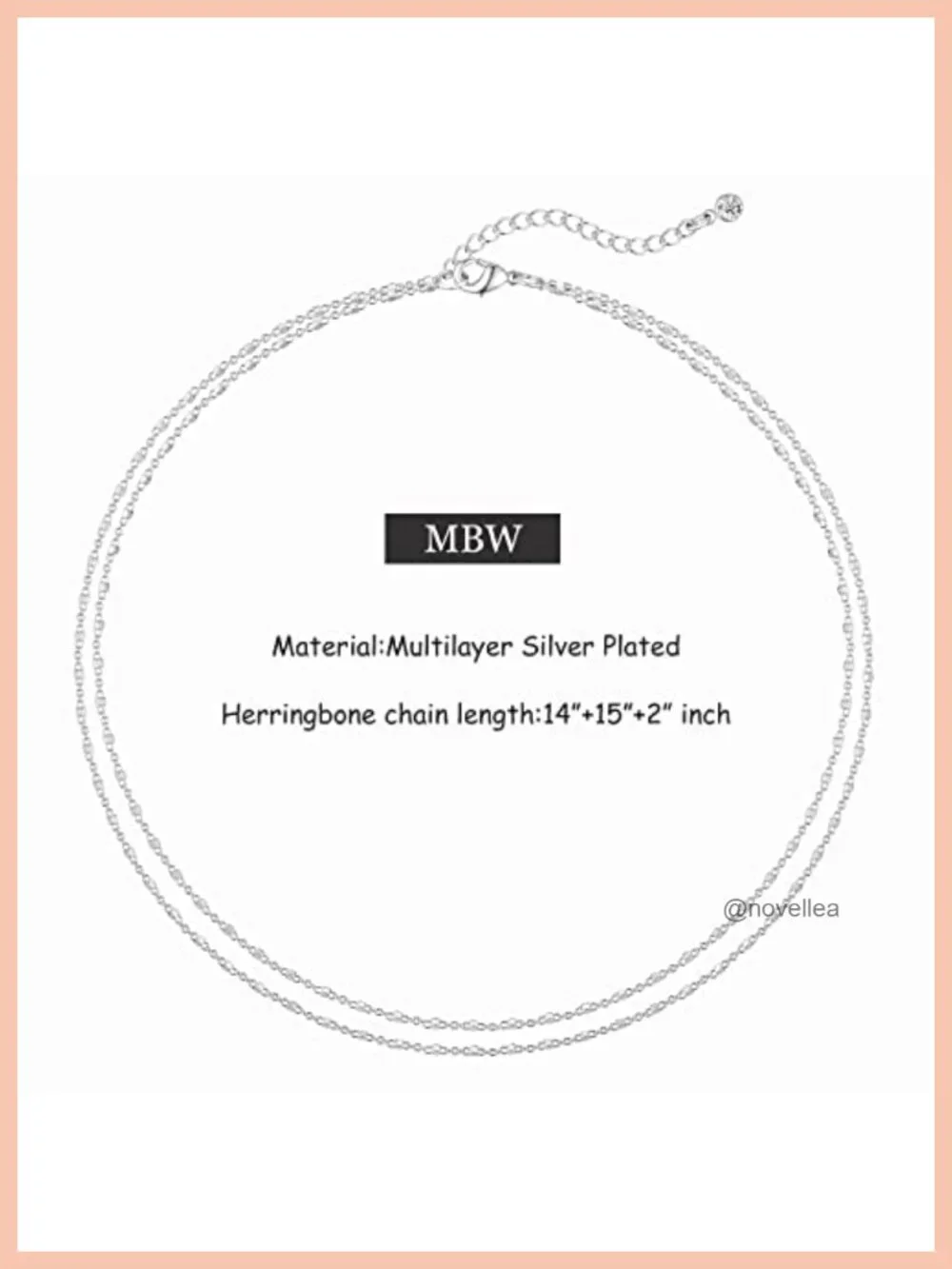 MBW Silver Plated Layered Snake Chain Choker Necklace for Women